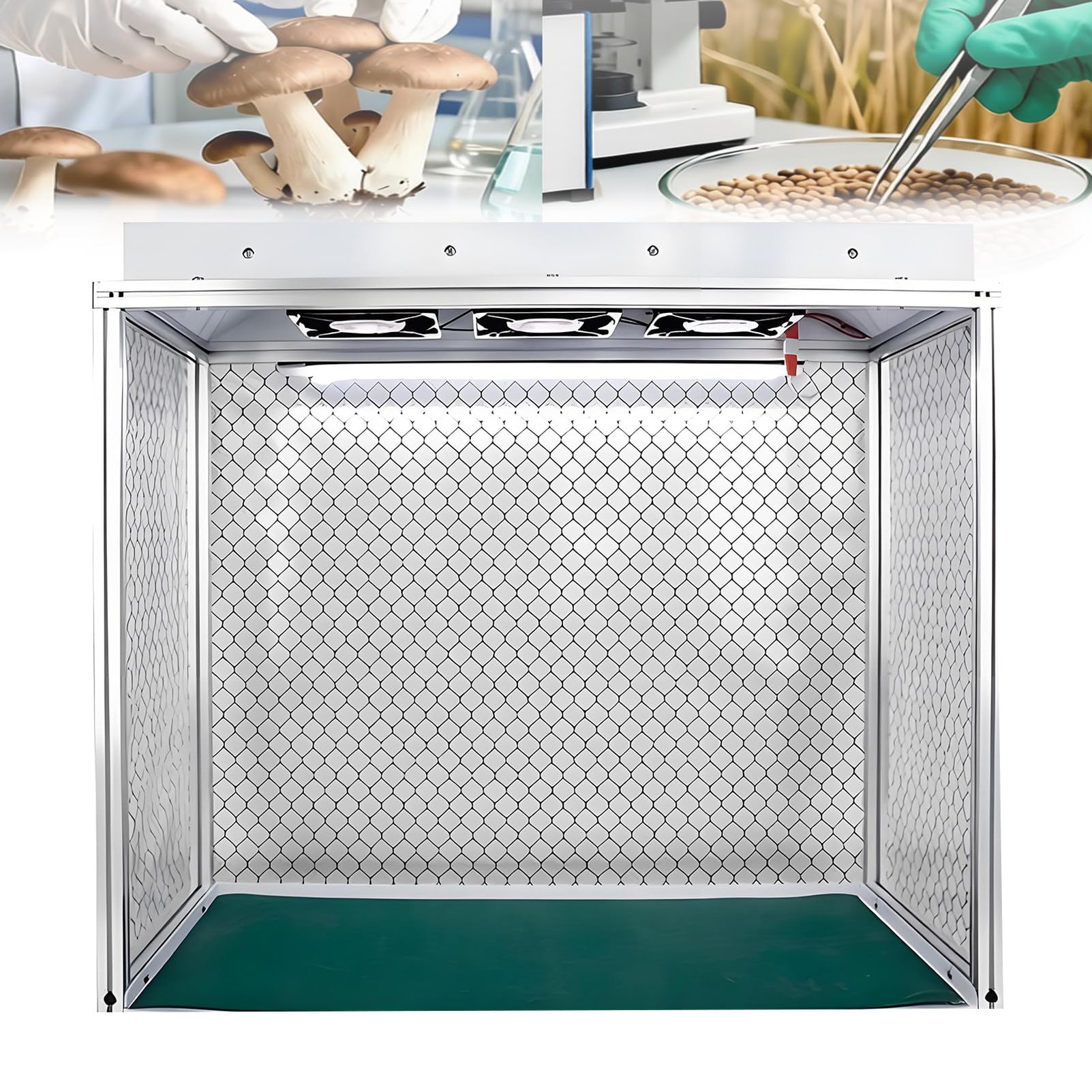 Campana de Flujo Laminar Vertical para Micología, Cabina de Flujo Laminar con Filtro de Partículas, 3 Ventiladores, Filtro Hepa para Reparación de Pantallas LCD de Teléfonos Móviles