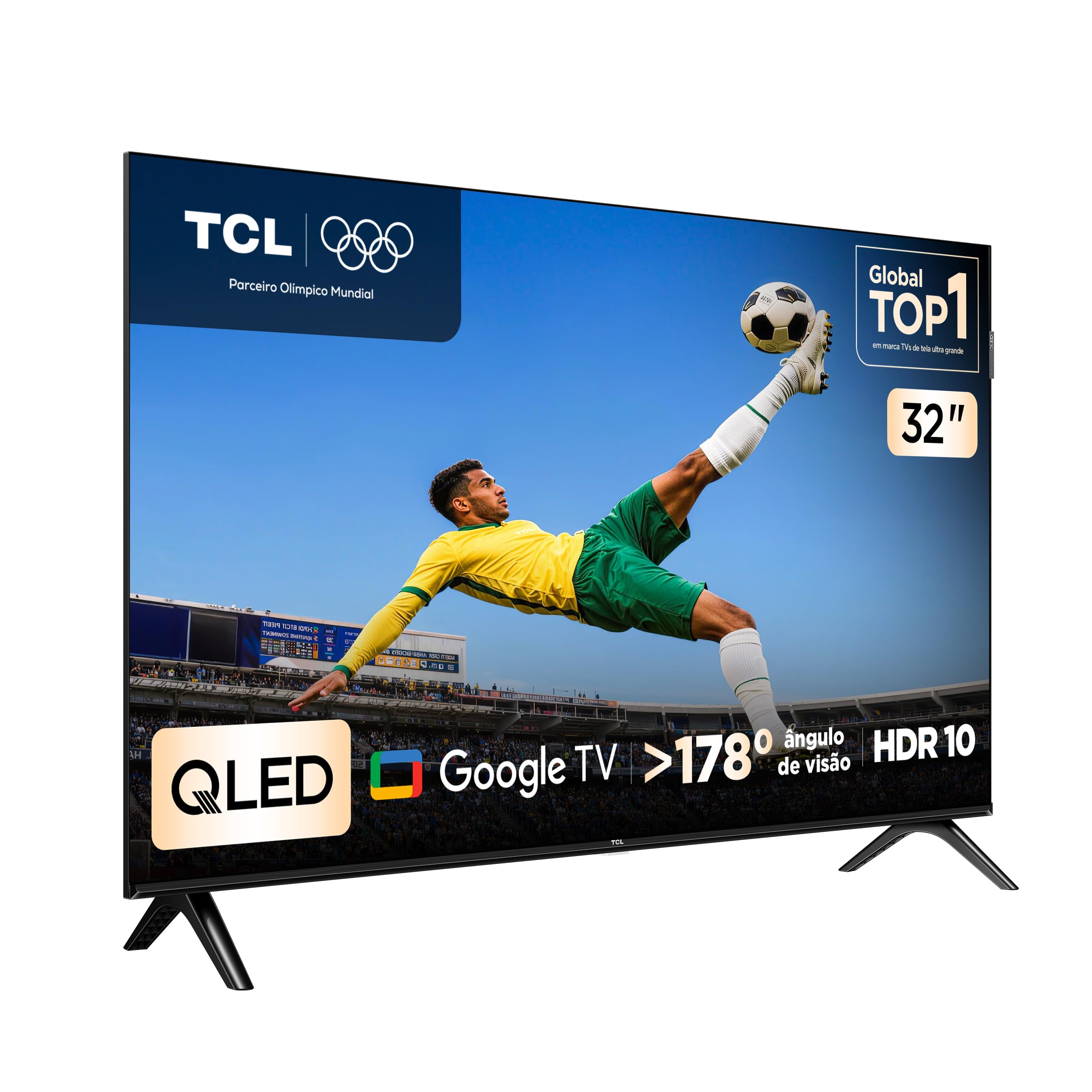 TCL, Smart TV, 32 Polegadas, HD QLED, WiFi, Bluetooth, Google TV