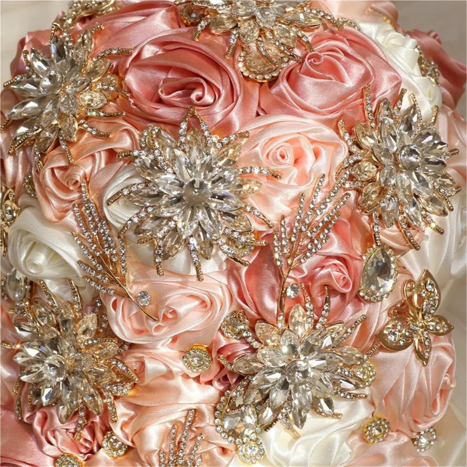 Bouquet da sposa in strass satinato