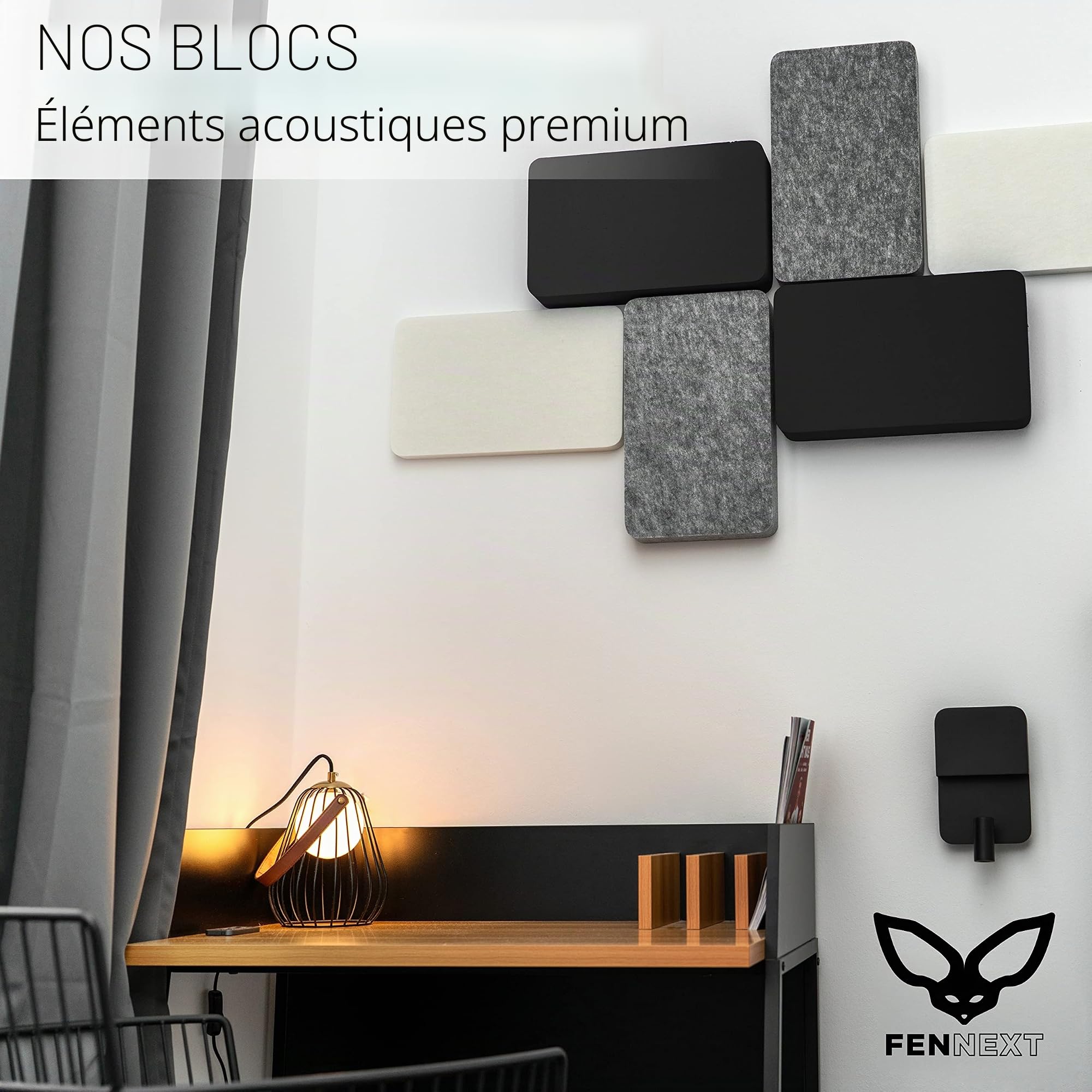 Lot de 6 panneaux muraux absorbants acoustiques pour une réduction sensible du bruit I Image acoustique moderne, entre autres comme plafond acoustique, panneaux acoustiques sûrs fabriqués