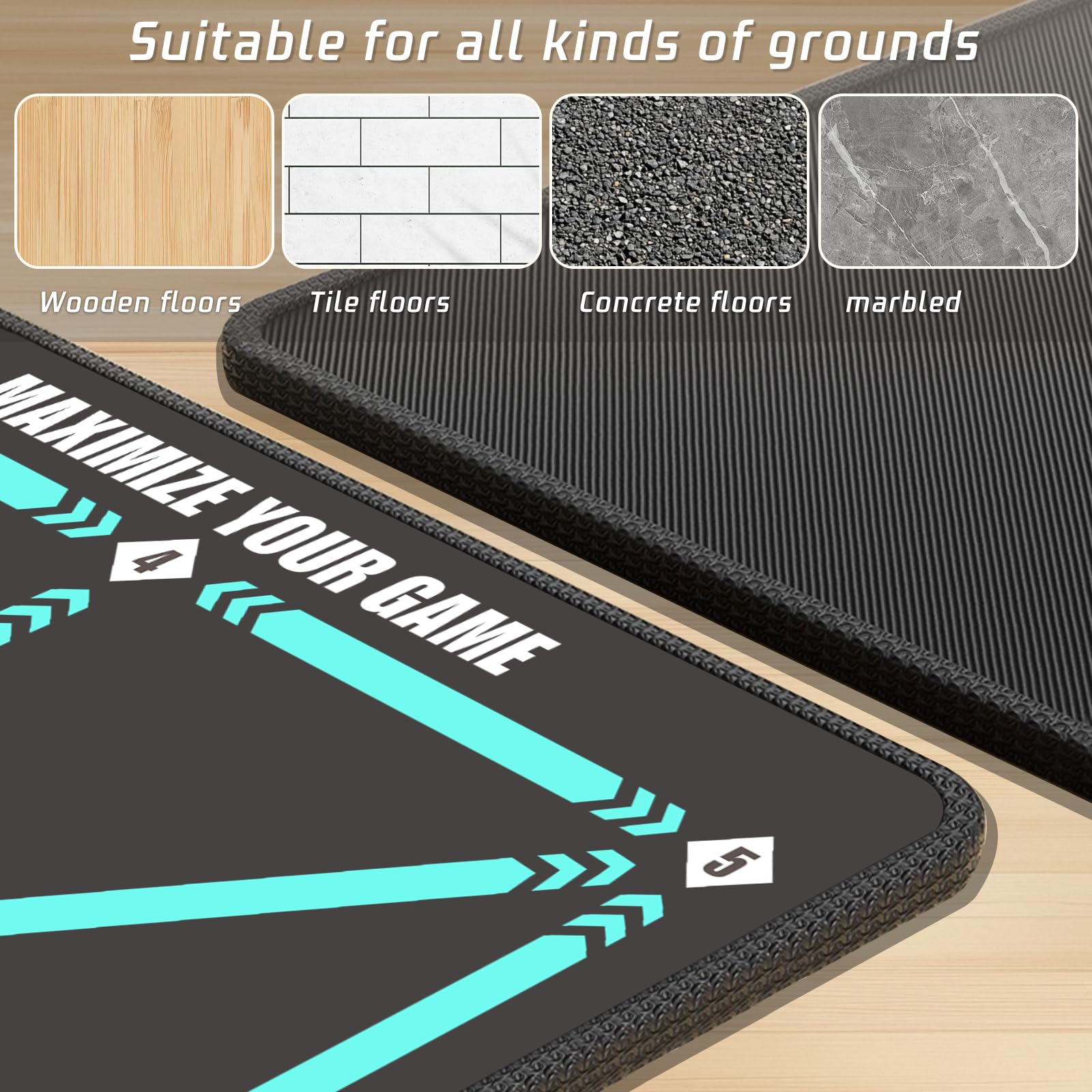 Soccer Training Mat with Non-Slip Surface and Silent Shock Absorption - Soccer Footwork Training Mat for Teens 6-11 Years Old (Youth Sports Equipment)