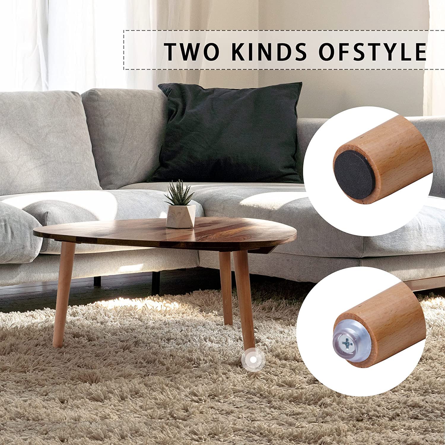 Amazon.co.jp: 家具の脚 16インチテーブル脚木製家具脚4ラウンド交換用