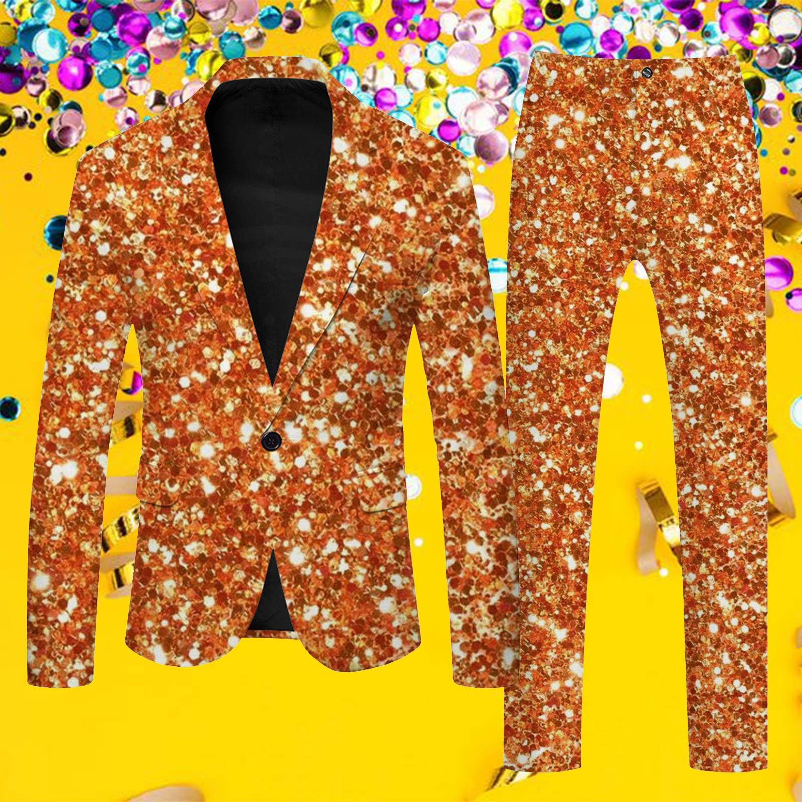 Generisch Disfraz de carnaval para hombre, carnaval 3D, estampado digital, juego de traje ligero de negocios, chaqueta y pantalones