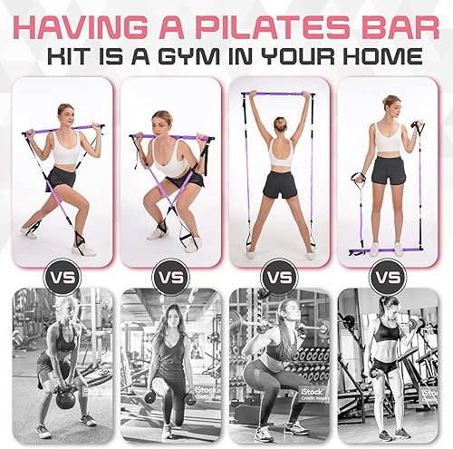 Miniatura 2 de TADAKAZU Pilates Bar Kit with Resistance Bands, Exercise Fitness Equipment for Women & Men, Home Gym WorkoutsPortable Pilates Bar Kit Resistance