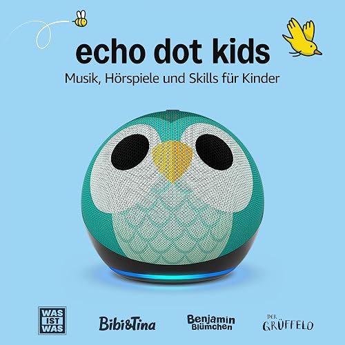 Echo Dot Kids (newest gen) | Wi-Fi and Bluetooth smart speaker with Alexa | With 1 year of Amazon Kids+ content | Owl