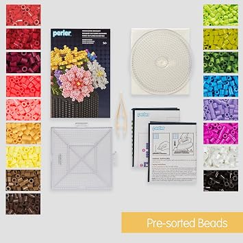 Perler 80-57239 Wildflower Bouquet 3D Fused Bead Craft Activity Kit, Multicolor, 8007 Pieces