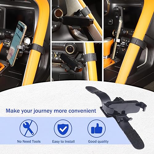 Miniatura 3 de LLKUANG Soporte de teléfono móvil para consola central para automóvil compatible con Chevrolet Corvette C7 2014-2019, soporte multifuncional para