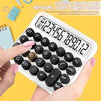 Vista 2 de Calculadora de escritorio con interruptor mecánico, pantalla LCD grande de 12 dígitos, botón grande, sueño automático, funciona