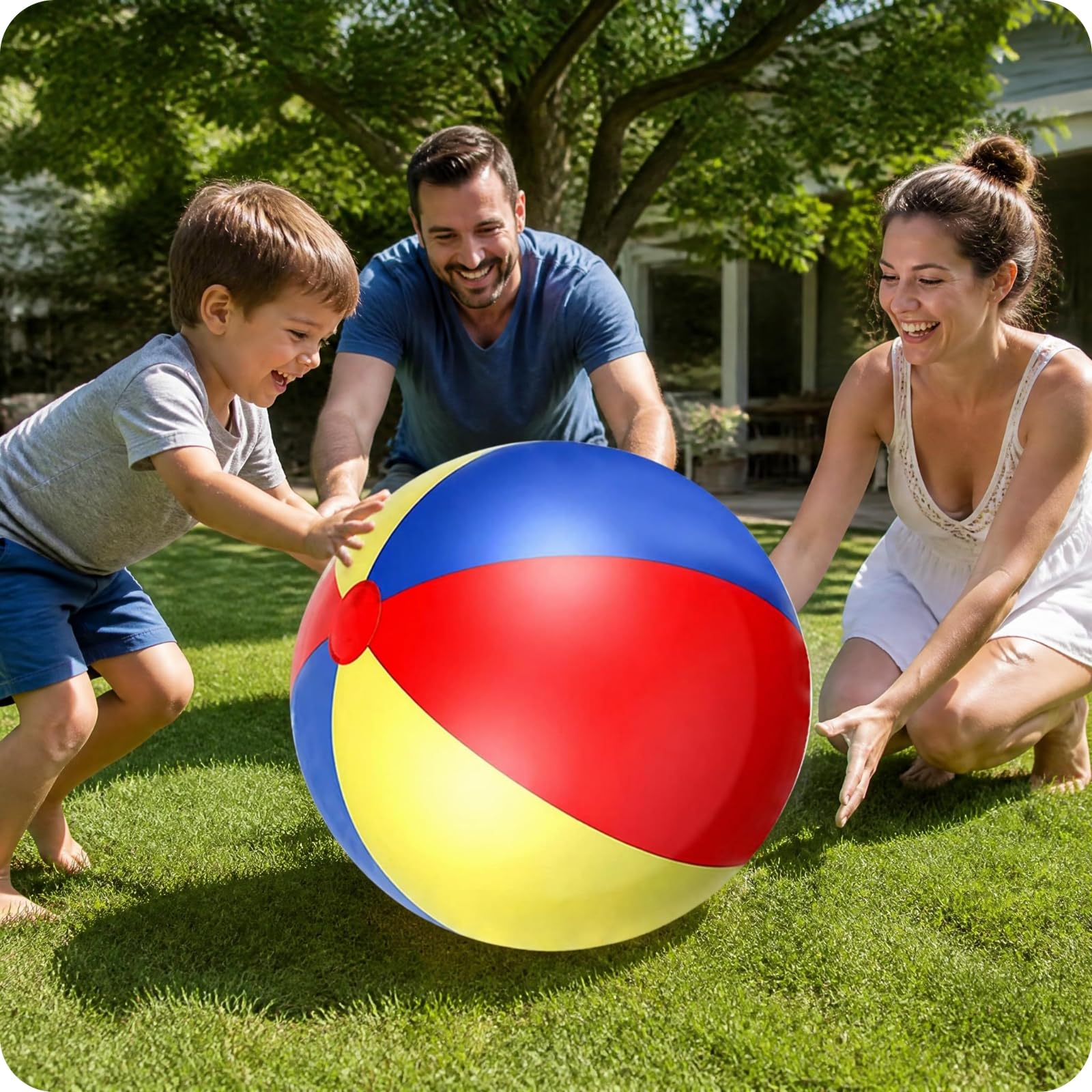 Palla Gonfiabile da Spiaggia Palla da Gioco Palla da Mare Palla per Esterni in Pvc Solido Superficie Levigata per Rotolamenti E Passaggi Adatta a Attività Familiari Cortile Spiaggia