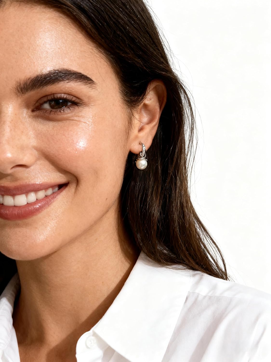 Starchenie Pearl Leverback Earrings 925 Sterling Silver Rose Gold Plated/18K Gold Plated Jewelry Gift for Women - Image 2