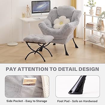 Amazon.com: Tiita Lazy Chair with Ottoman, Modern Large