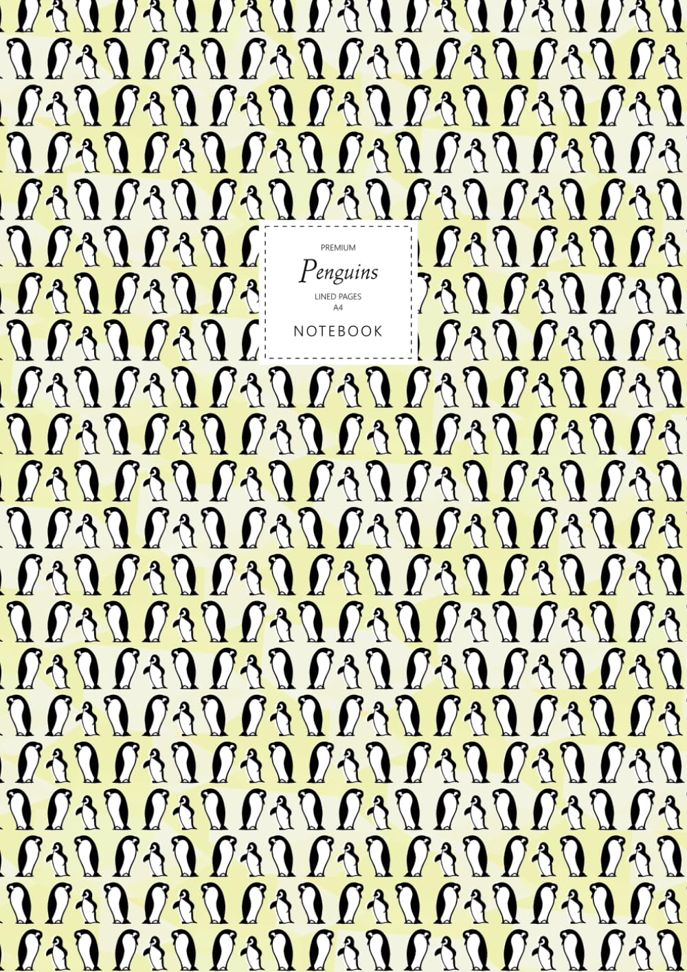 Penguins Notebook - Lined Pages - A4 - Premium: (Yellow Edition) Fun notebook 192 lined pages (A4 / 8.27x11.69 inches / 21x29.7cm)
