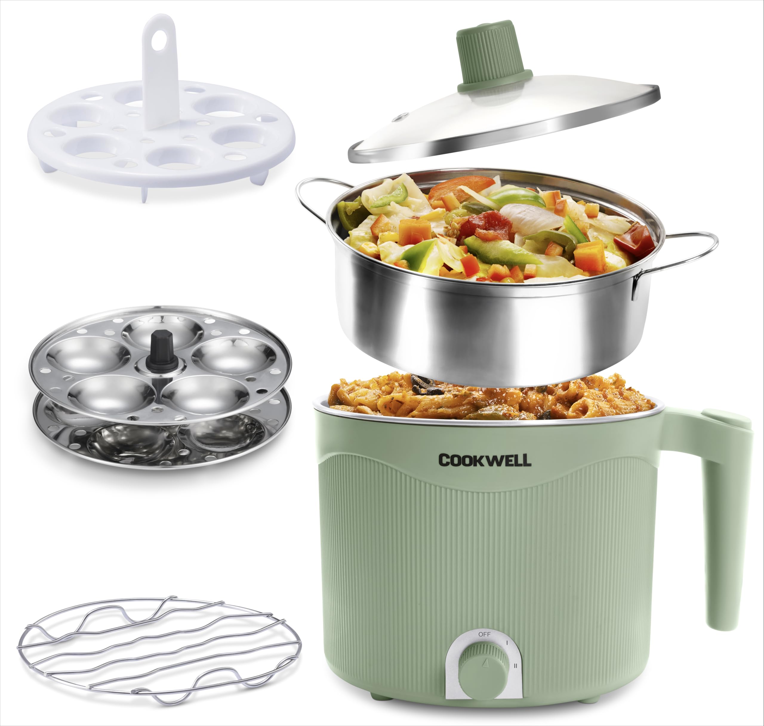 Cookwell Multipurpose Cook Kettle 600W (Green Steel)-image-30