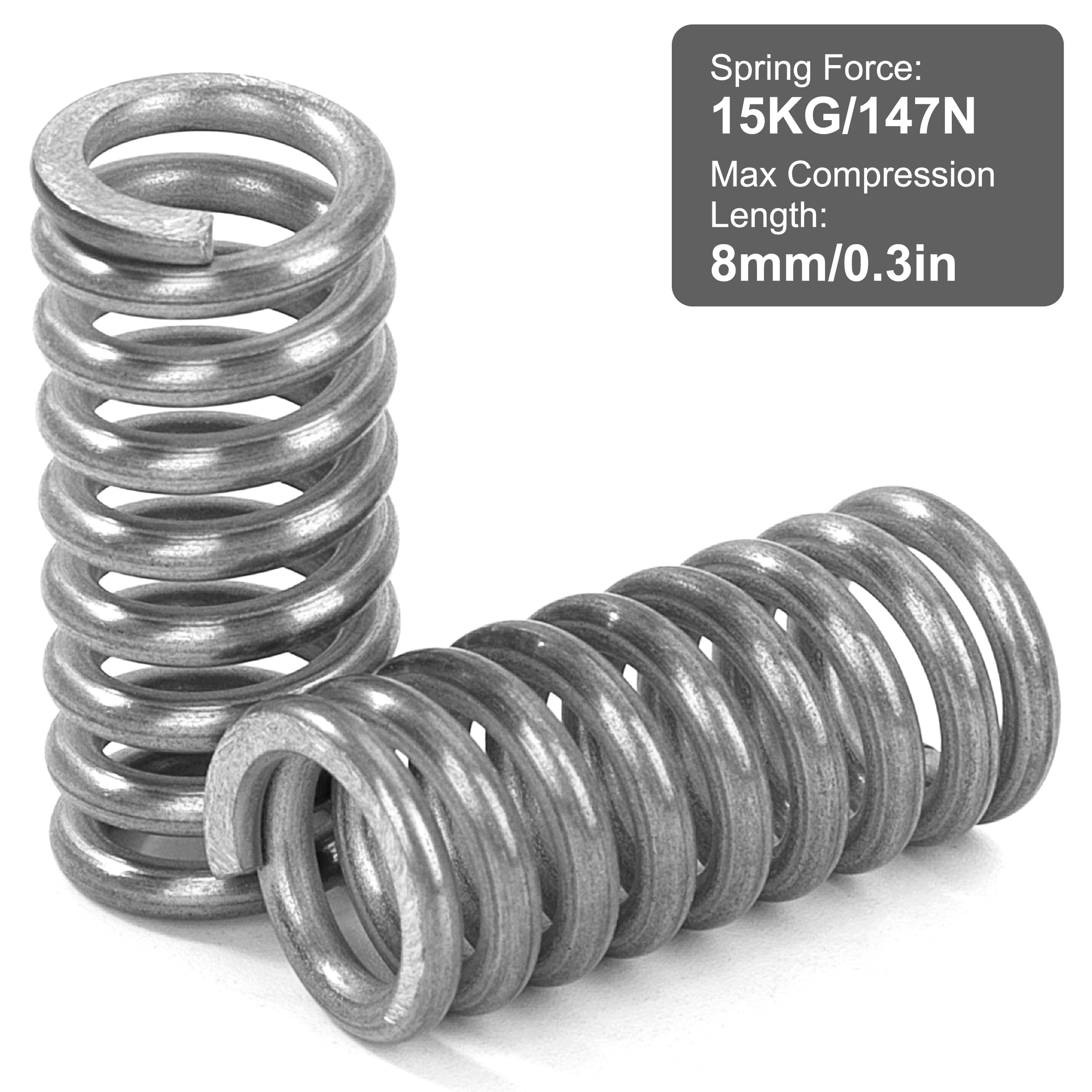 5 Molle A Compressione In Acciaio Inox 304 - Diametro 30mm, Filo 1,6mm, Lunghezza 25mm, Argento