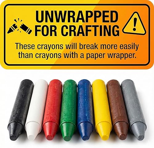 Miniatura 7 de Craytastic! Caja de 52 crayones sin envolver a granel (azul) para manualidades, fiestas, niños, crayones sin papel, sin envoltura de papel, prueba