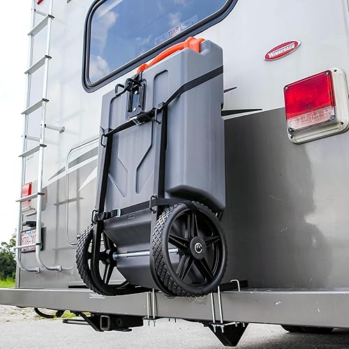 Miniatura 34 de Camco Rhino RV Tote Tank - Kit de accesorios para tanque portátil, incluye accesorios de tanque Rhino, incluye adaptador de remolque de acero