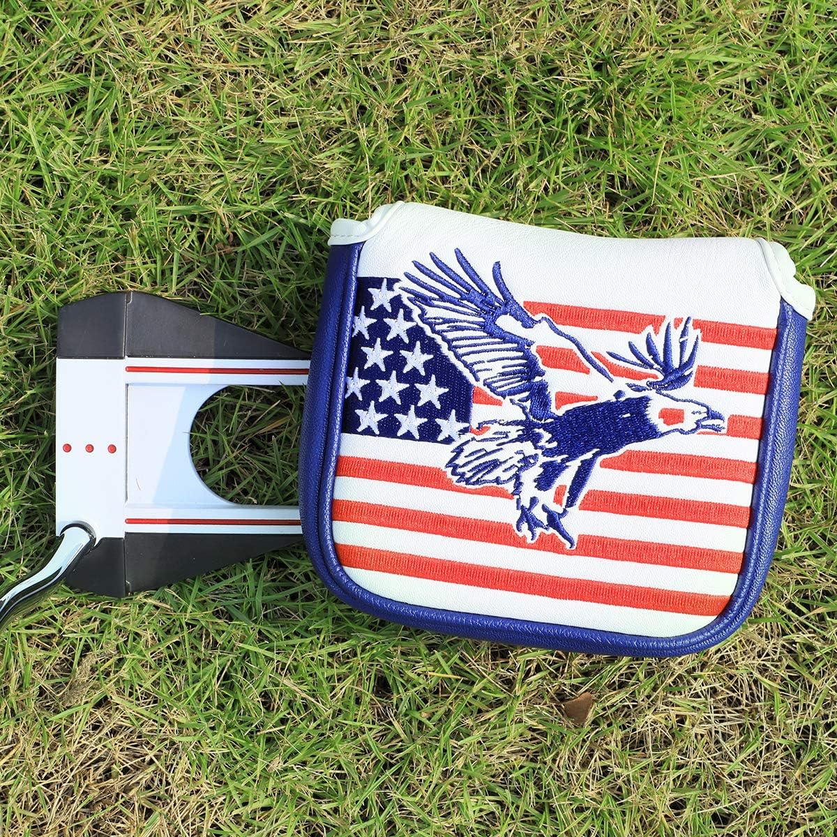 Funda para putter de golf de Estados Unidos con cierre magnético, fundas de cuero para palos de golf para la mayoría de marcas