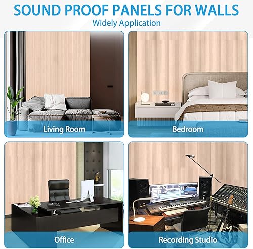 Miniatura 7 de Paquete de 10 paneles acústicos grandes absorbentes de sonido, paneles de pared acústicos de 47.2 x 23.6 x 0.4 pulgadas, paneles de pared
