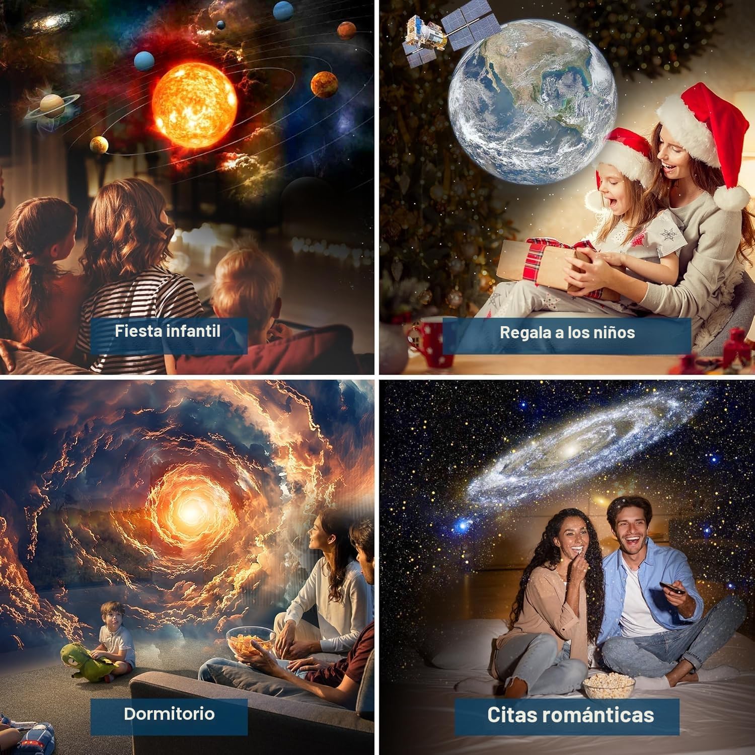 Macchiatto Actualizar Planetario Proyector Pro, Proyector Estrellas Galaxias Dormitorio con 13 Discos Planetarios, Luz Nocturna,Función de Tiempo, Enfoque y ángulo Ajustables