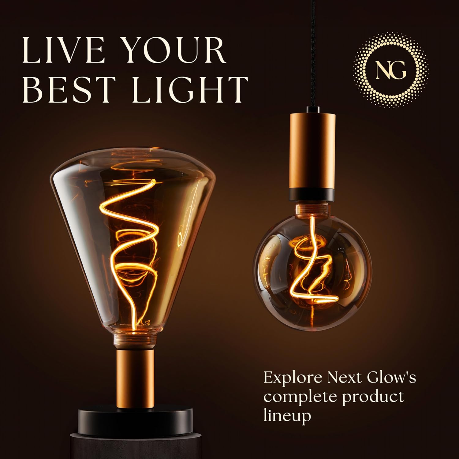 Next Glow Decorative Jumbo LED Filament Edison Light Bulb – 240 Lumen, 4.9W, Dimmable, 2000K Warm White, Medium E26 Base with Stunning Inner Pillar Corkscrew Design for Vintage Home Décor (Diamond)