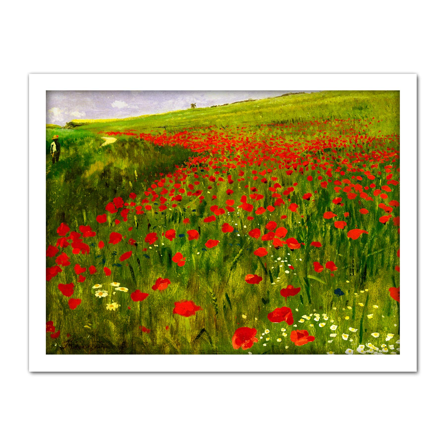 Szinyei Merse Pal Meadow With Poppies Large Framed Art Print Poster Wall Decor 18x24
