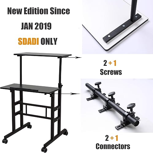 Miniatura 6 de SDADI escritorio de pie con altura ajustable para el hogar o la oficina, escritorio pequeño para estudiantes