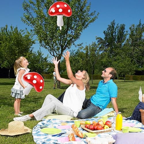Miniatura 6 de 4 globos de hongos para jardín, fiesta de té, tema de hadas, globo de papel de aluminio, Acción de Gracias, otoño, otoño, globos de Mylar para