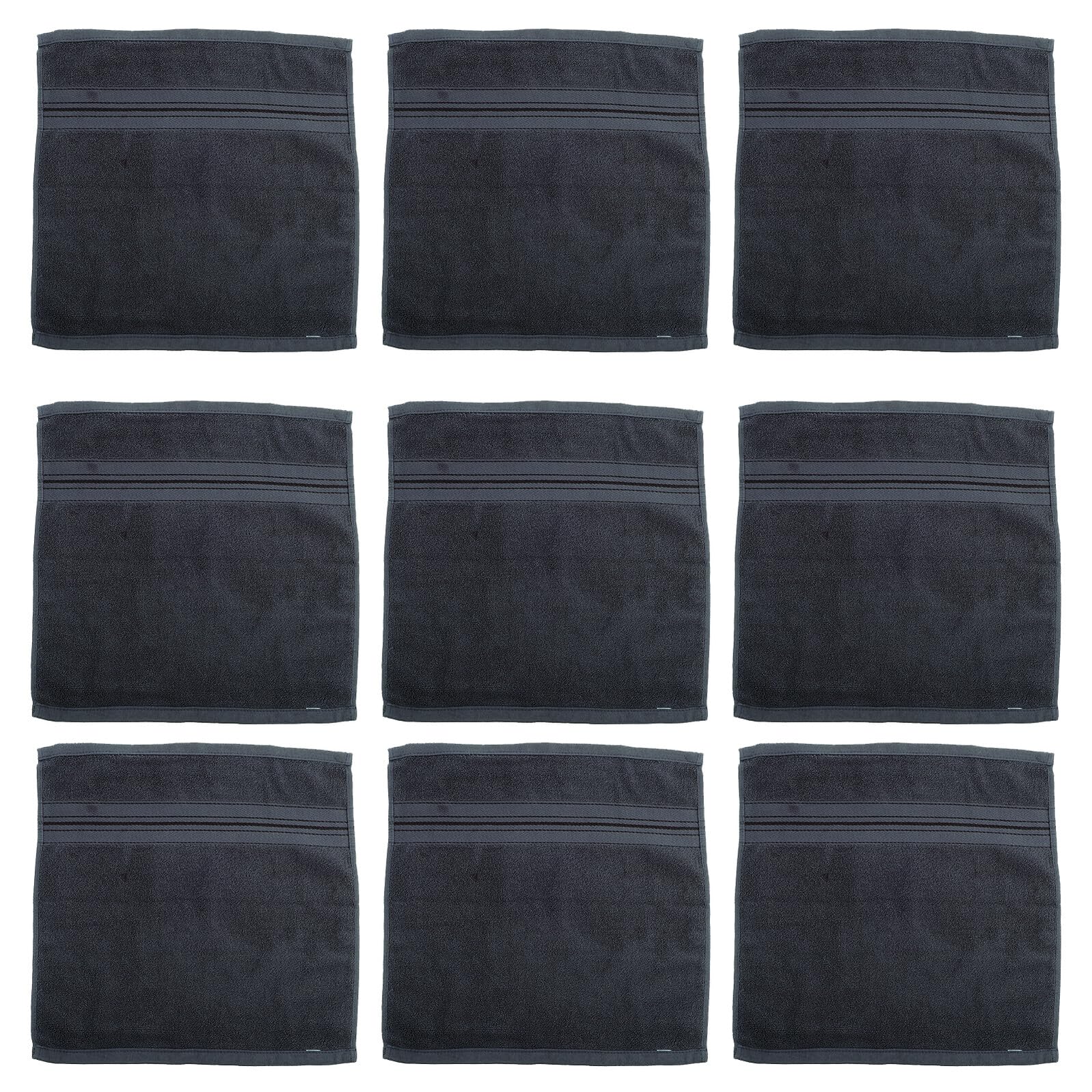 12 Piezas Toallas de Algodón Ultra Suaves para Cara y Manos Absorbentes y Duraderas para Baño SPA Cocina y Gimnasio Color Gris Oscuro