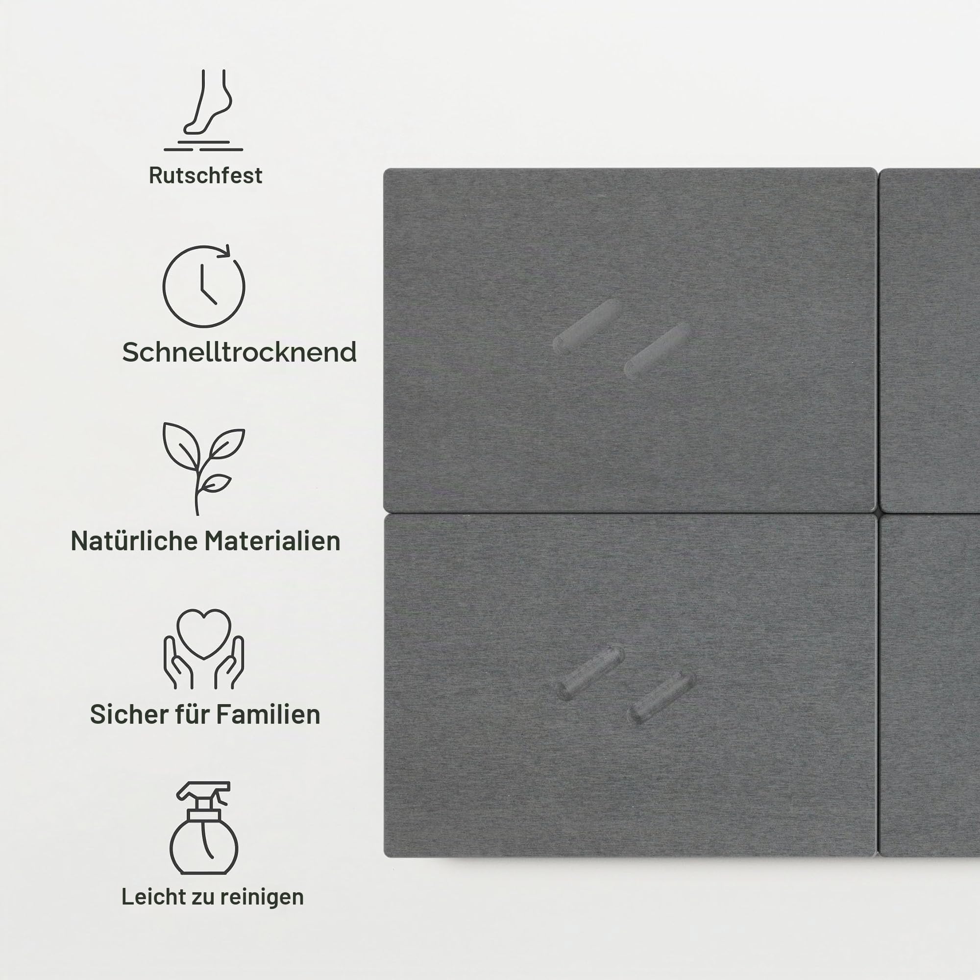 Dorai Home Stone Badematte für Badezimmer | Große, schnell trocknende Stein-Badematte | rutschfeste Oberfläche | anpassbares Design | 56,6 cm L x 80,3 cm B x 1,5 cm H | Schiefer