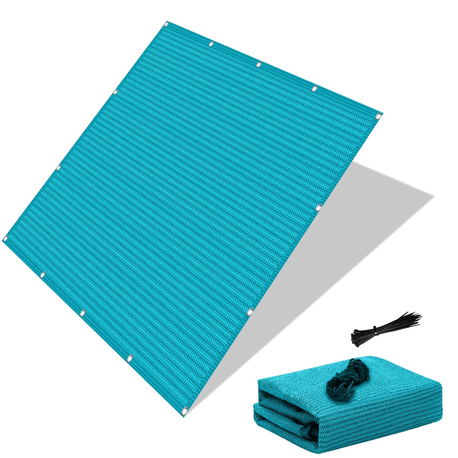 Voile d'ombrage rectangulaire bleu ciel 1.7x4m avec corde pour balcon et extérieur
