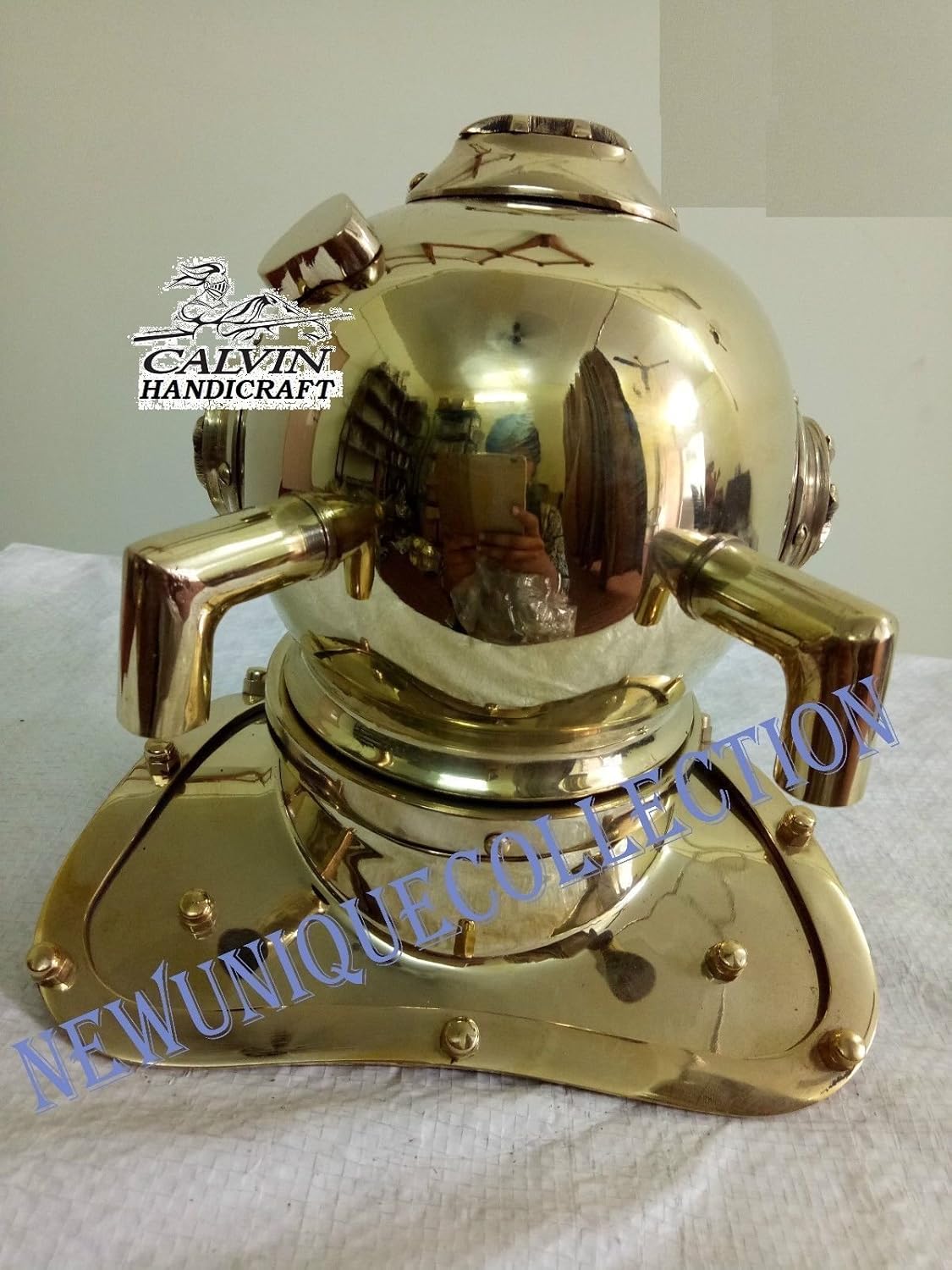 Antique Navy Mark V Solid Brass & Steel Vintage Divers Diving Helmet Vintage