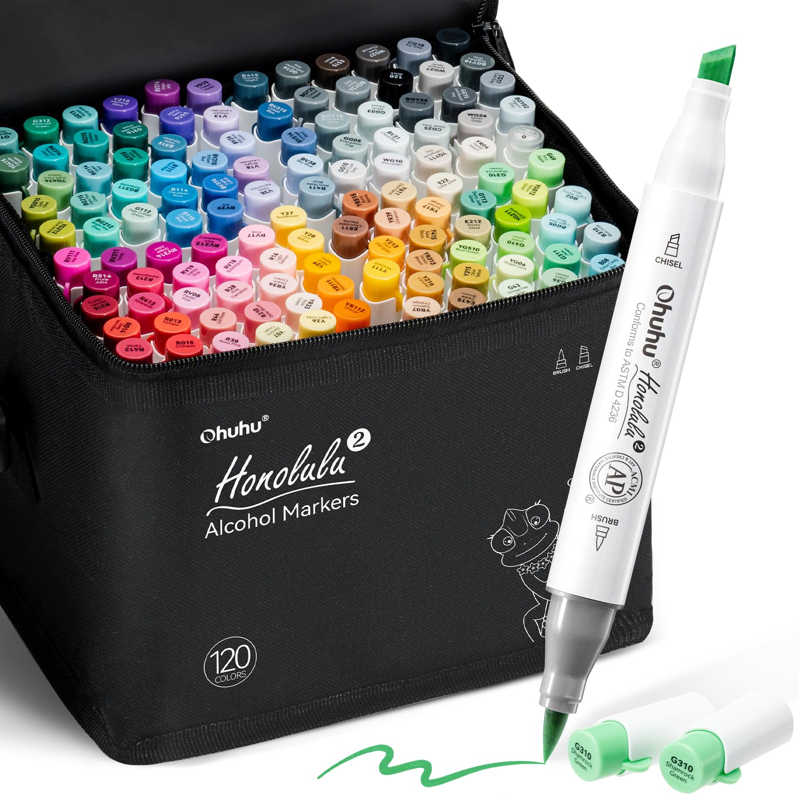 Ohuhu Alcohol Markers Brush Tip -Double Tipped Art Marker - drawing | Mubboo