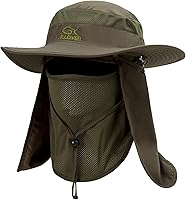 Vista 1 de YR.Lover Gorra de pesca de ala ancha con protección solar UV para exteriores con solapa extraíble