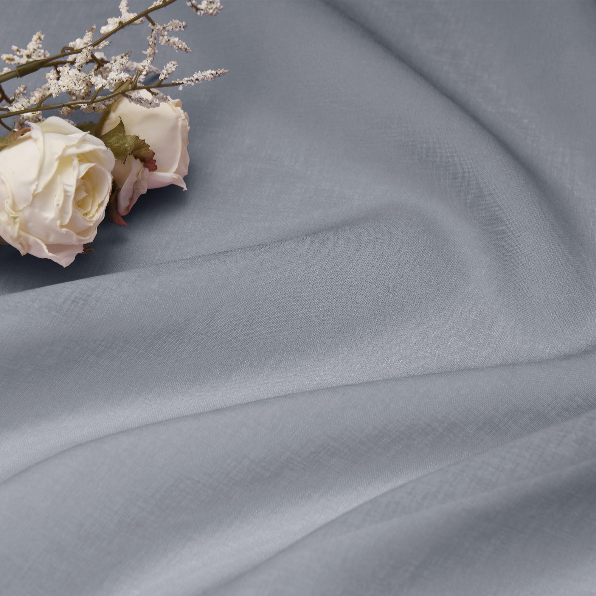 DWCN Gris Rideau Voile Rideaux Dégradé Voilés avec Ruban Fronceur Bicolores avec Système de Rail Transparent Aéré Long Sheer pour Salon de Fille Chambre de Garçon 140x260cm, Lot de 2