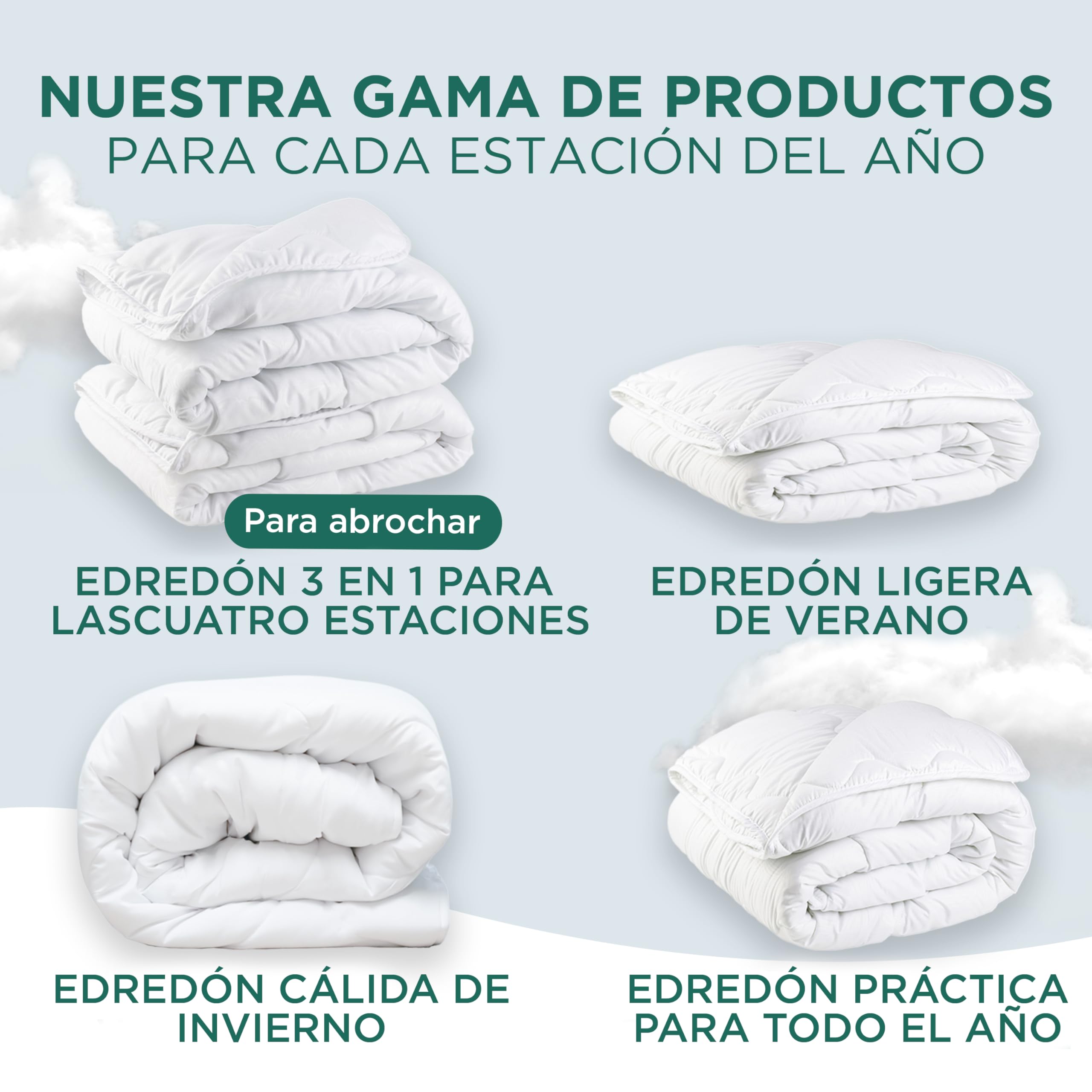 KNERST® Edredón de Verano 200x200 – Edredón Ligero y Transpirable – Relleno Nórdico de Microfibra para Cama – Nórdico de Verano Lavable y Suave