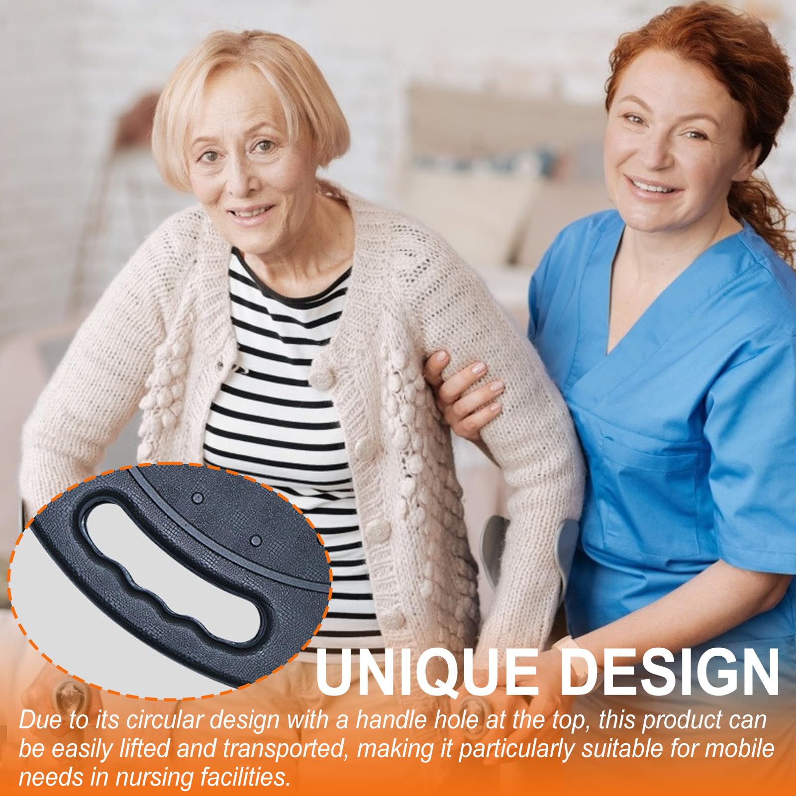Ayuda para la transferencia con plataforma giratoria para pacientes ancianos y discapacitados con un peso de hasta 120 kg, disco de transferencia para la movilidad en el cuidado domiciliario (naranja)