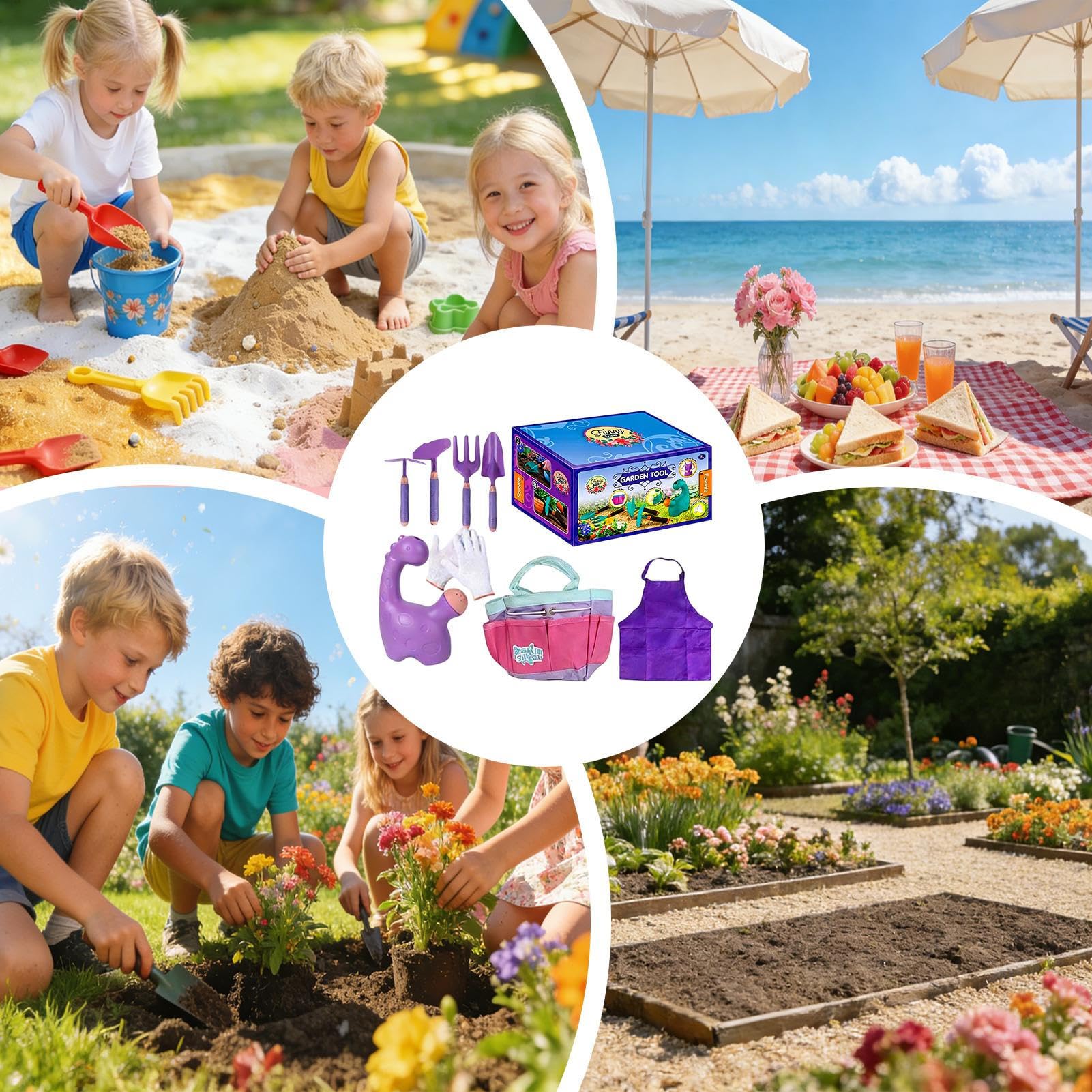 Juguetes de Jardinería para Niños Pala De Aflojar Suelo, Plantar Y