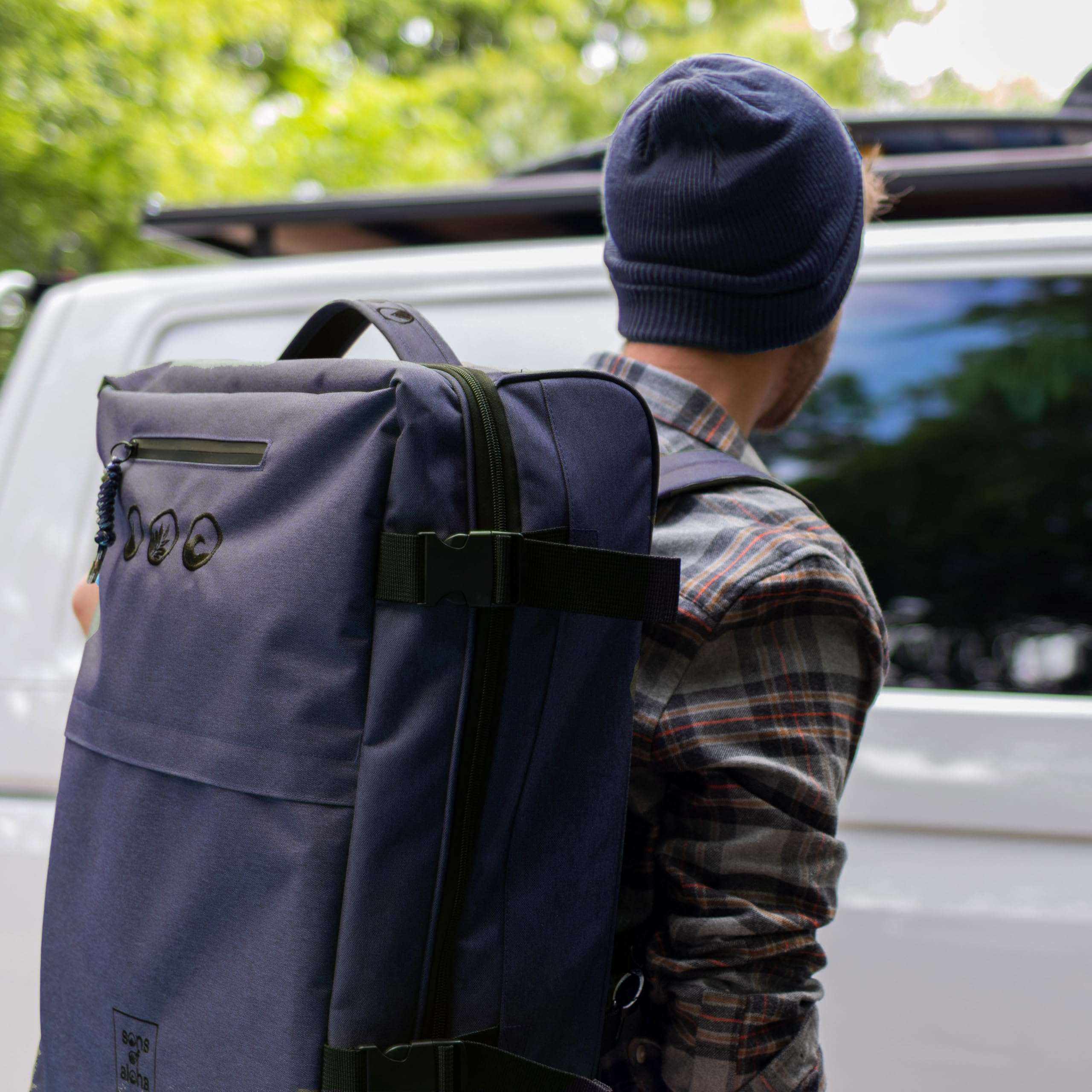 SONS OF ALOHA Valise Cabine et Sac à Dos Kane 2-en-1 Sac à Dos Trolley Cabine - Pet recyclé, Hydrofuge - Bagage d'embarquement Hybride à roulettes 50 x 40 x 20 cm