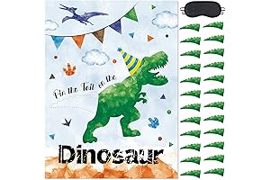 Playful 'Pin the Horn on the Triceratops' Party Escapade