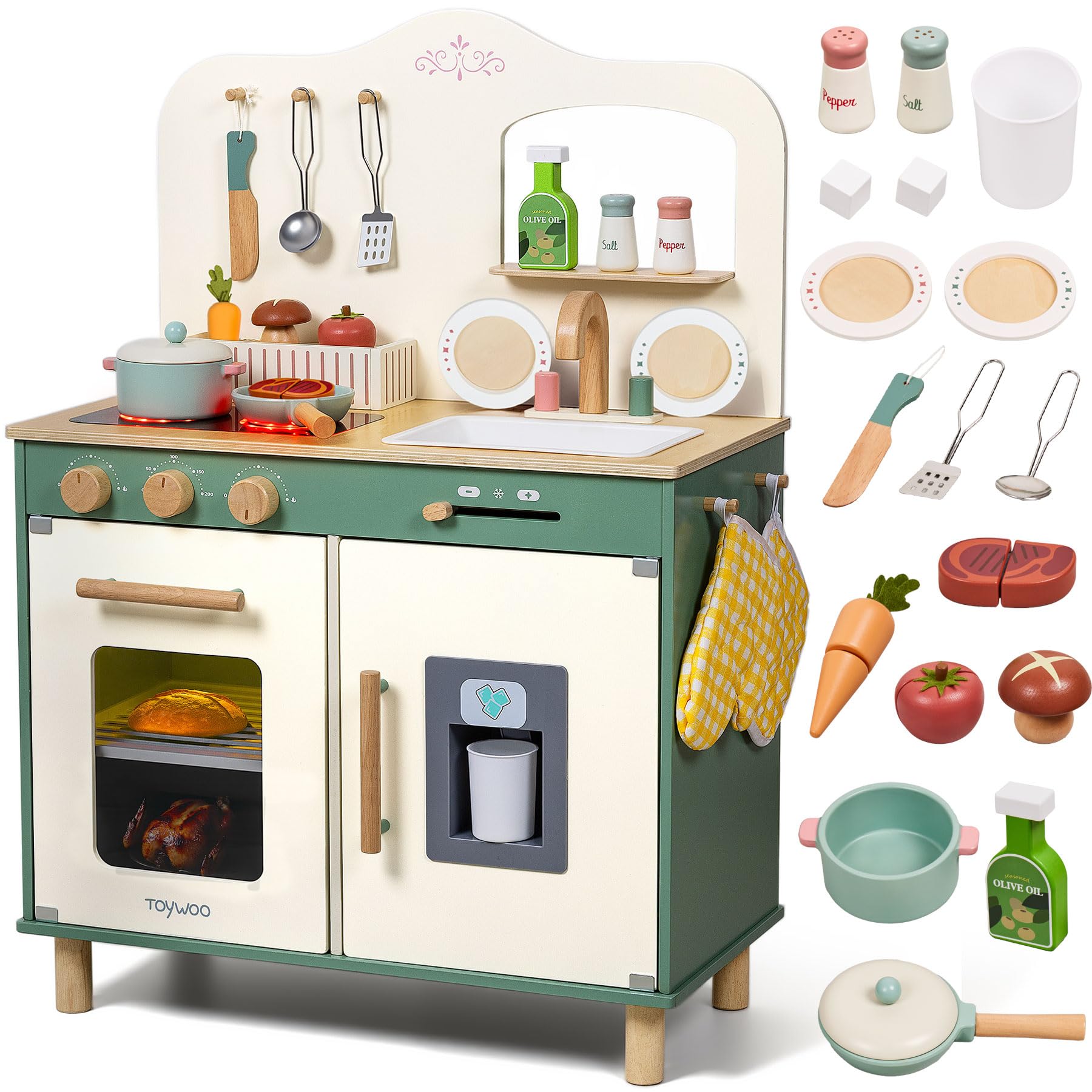 kit cuisine enfant lumières aliments à