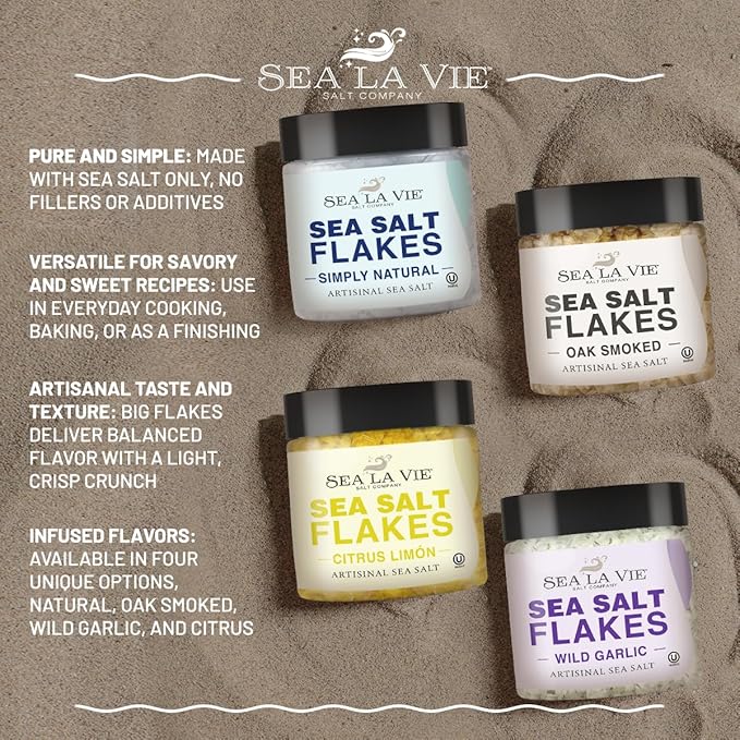 Sea La Vie, Sal en Escamas, Pack de 4 x 99.22 g, Variedad de Sabores miniatura 4
