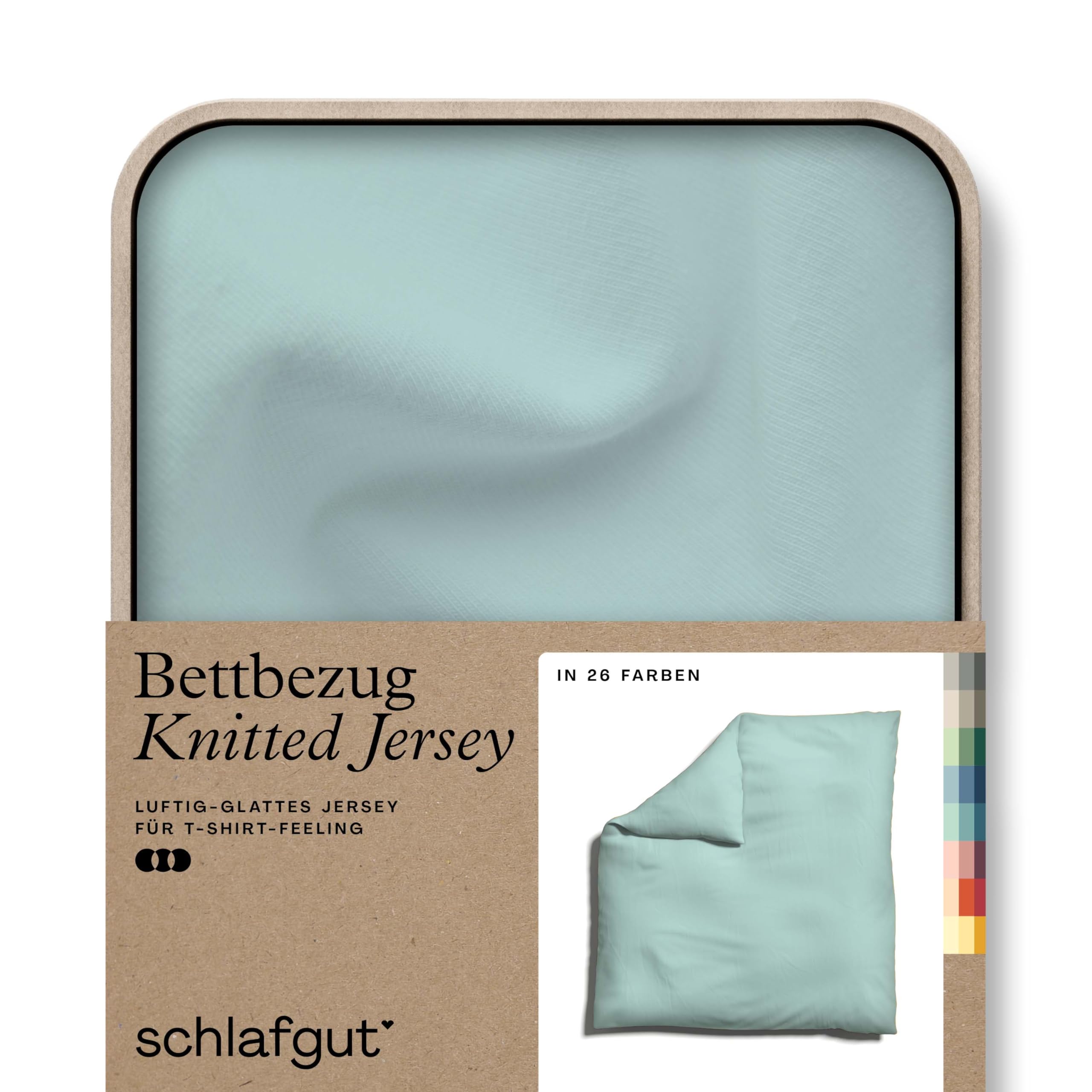 schlafgut Knitted Jersey Bettwäsche 135x200cm Bettdecke Bezug einzeln, Multicolor Uni, weich und faltenfrei mit Elasthan (Petrol Mid, 200x200)