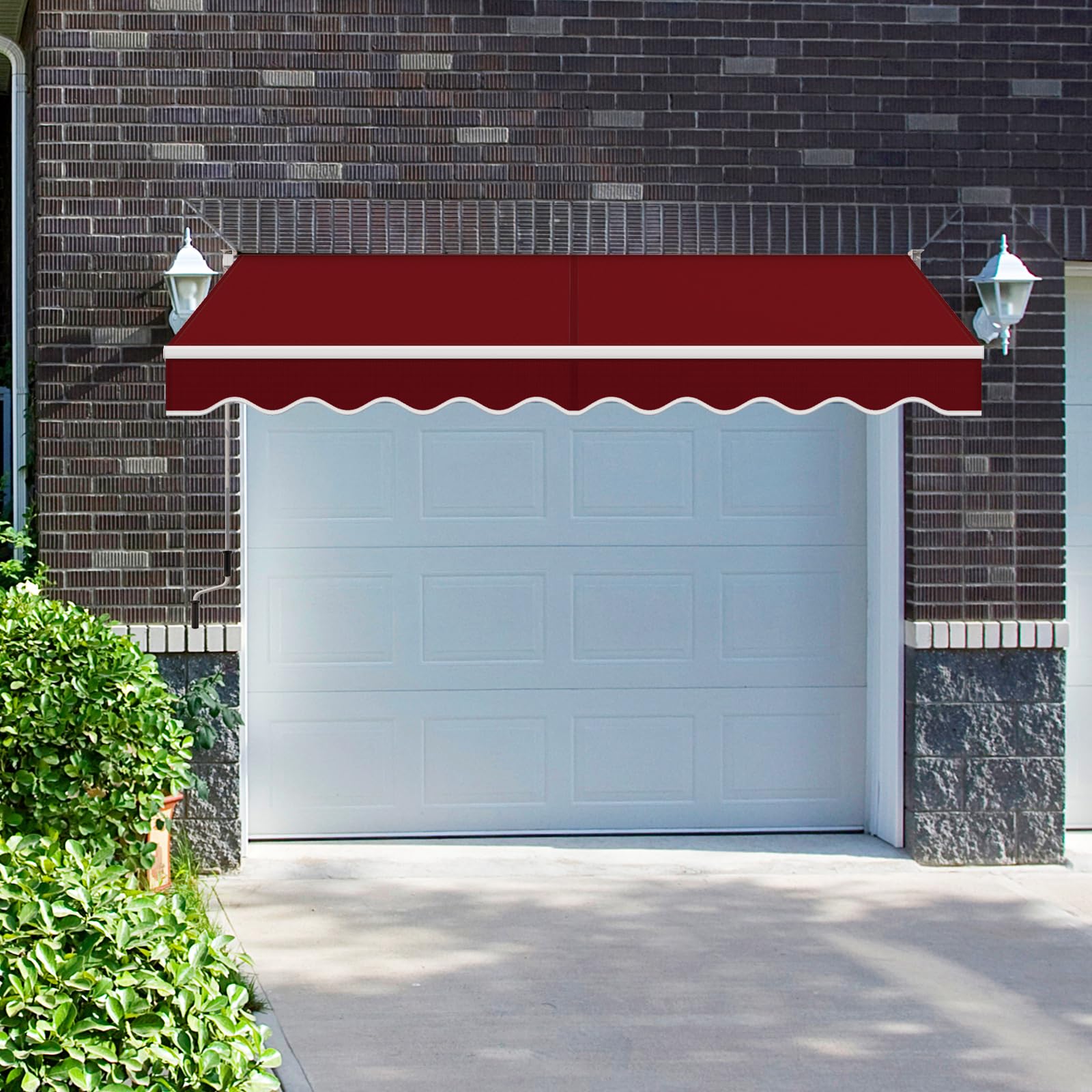 COSTWAY Markiza z ramionami przegubowymi, 300 x 250 cm, markiza tarasowa z aluminiową ramą i korbą ręczną, kąt nachylenia markizy przeciwsłonecznej regulowany w zakresie 40-100°, ochrona