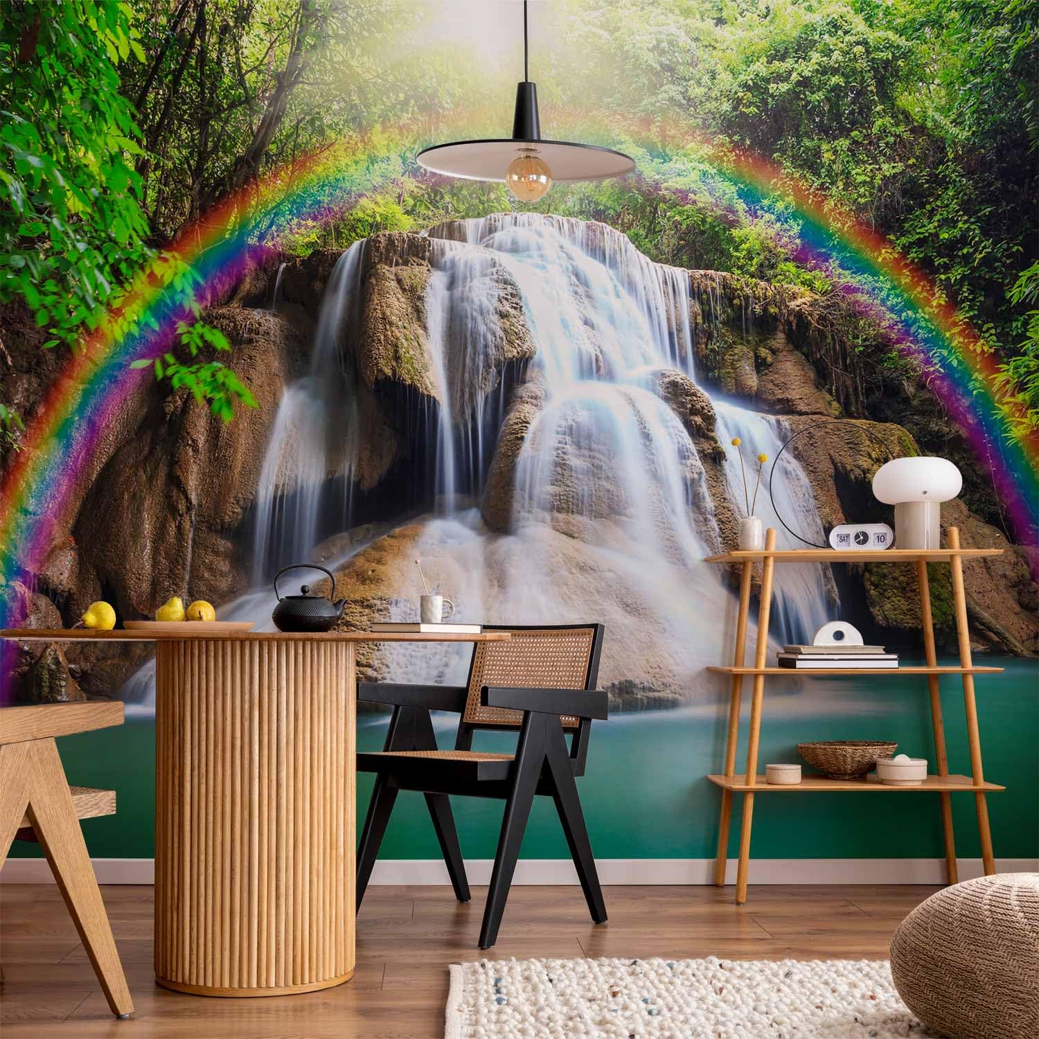 murando - Fototapete Vlies Wasserfall Blumen, Schlafzimmer, Wohnzimmer | Full HD Druck, 3D-Effekt, lichtbeständige Farben, ideal fürs Wohn- oder Schlafzimmer, schnelle Montage, lichtbeständig, edel
