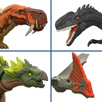 Mattel Jurassic World Chase Attack! Assorted 986A-JGB77 Children's Figures, 6 Dinosaur Figures, Sold in Box, Ages 4 and Up, Multi