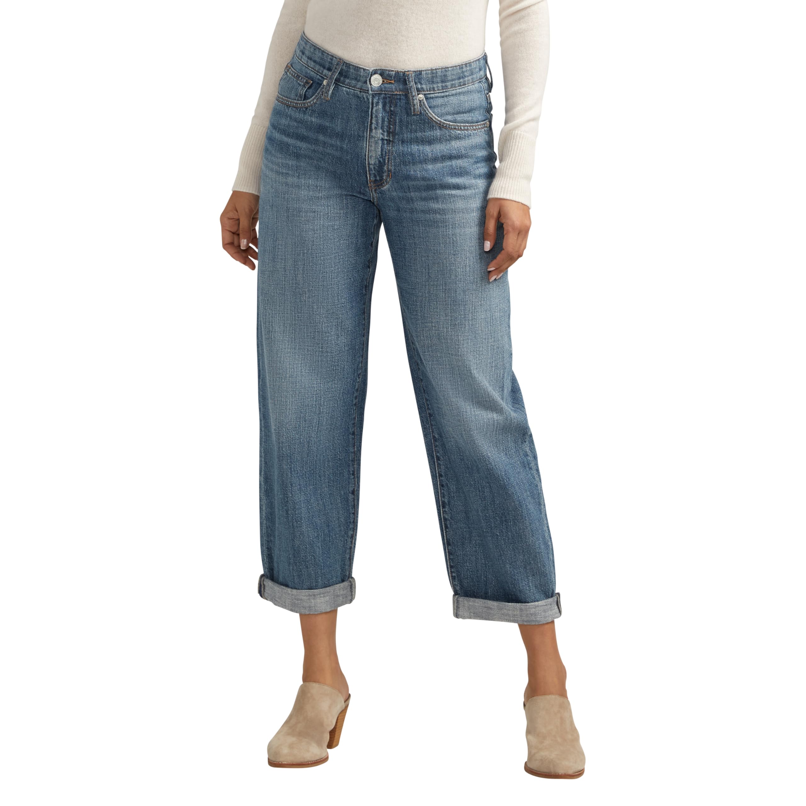 JAGWomen's Lucie Mid Rise Boyfriend Jeans-Legacy