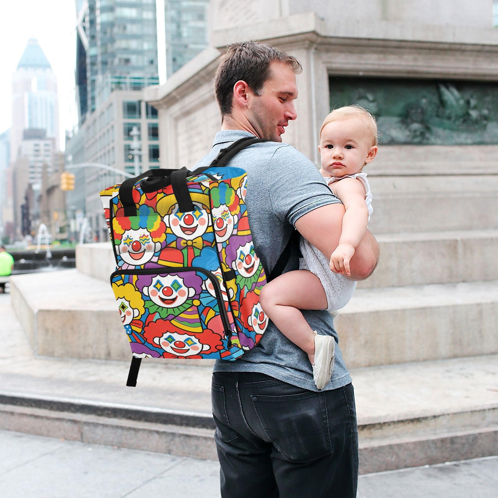 Borsa per pannolini zaino per mamme papà colorato cartone animato
