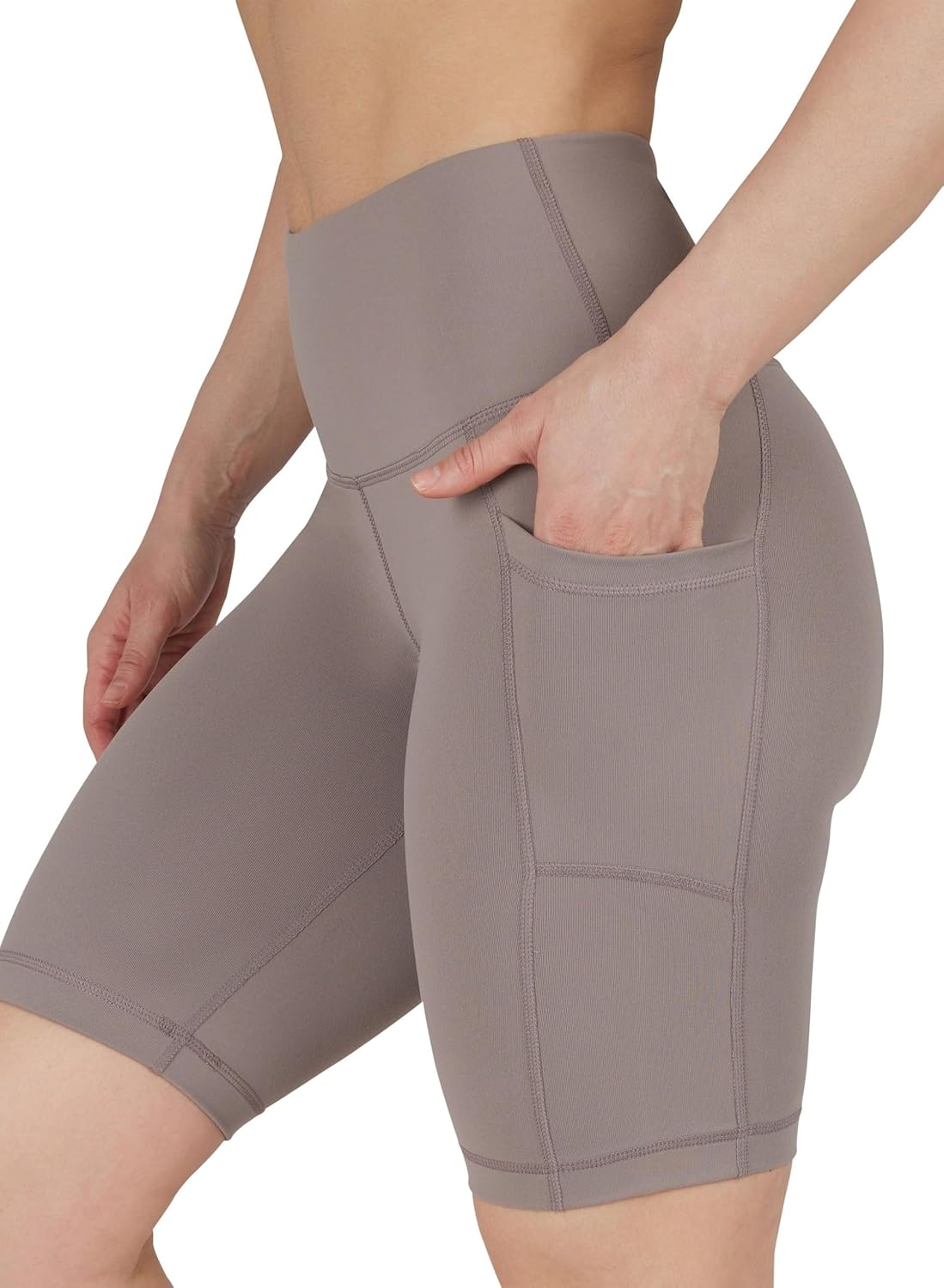 90 Degree By Reflex Womens High Waisted Biker Shorts with Side Pockets Workout Shorts 5”, 7”, 9”