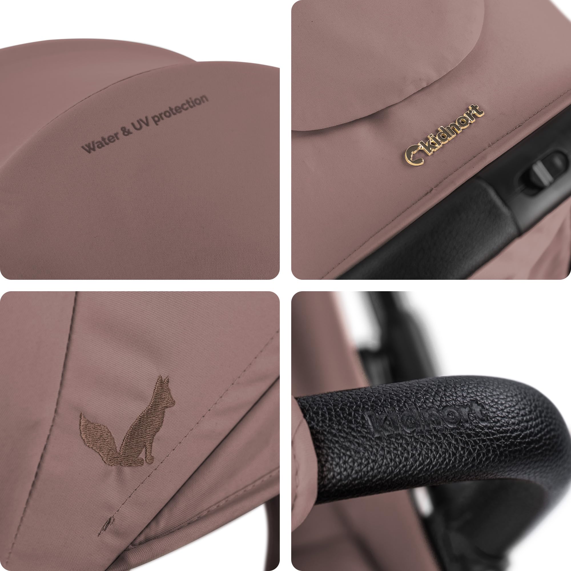 Fjällräv Cochecito de bebé plegable fácilmente desde el nacimiento hasta 22 kg con función reclinable, arnés de 5 puntos, respaldo y reposapiés ajustables, ventana de ventilación, juego de