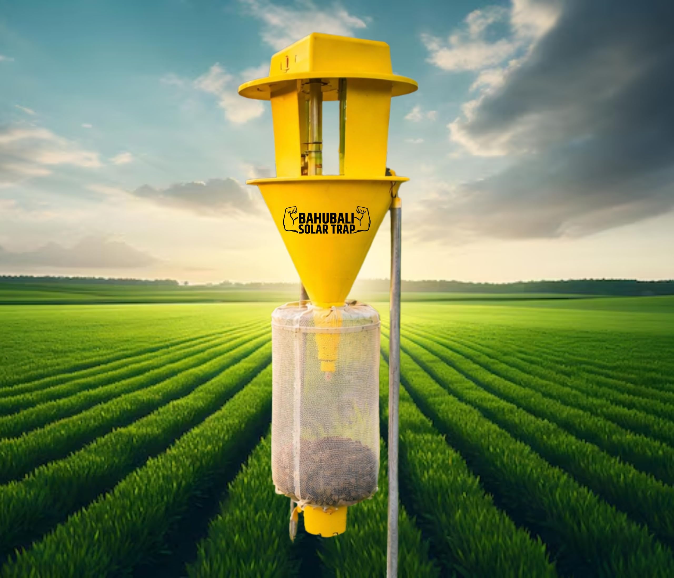 Chipku Bahubali Solar Insect Light Trap for Farming | UV 365nm & Yellow LED | Chemical-Free Pest Control | Auto ON/Off | 2.5 Acre Coverage-picture-25